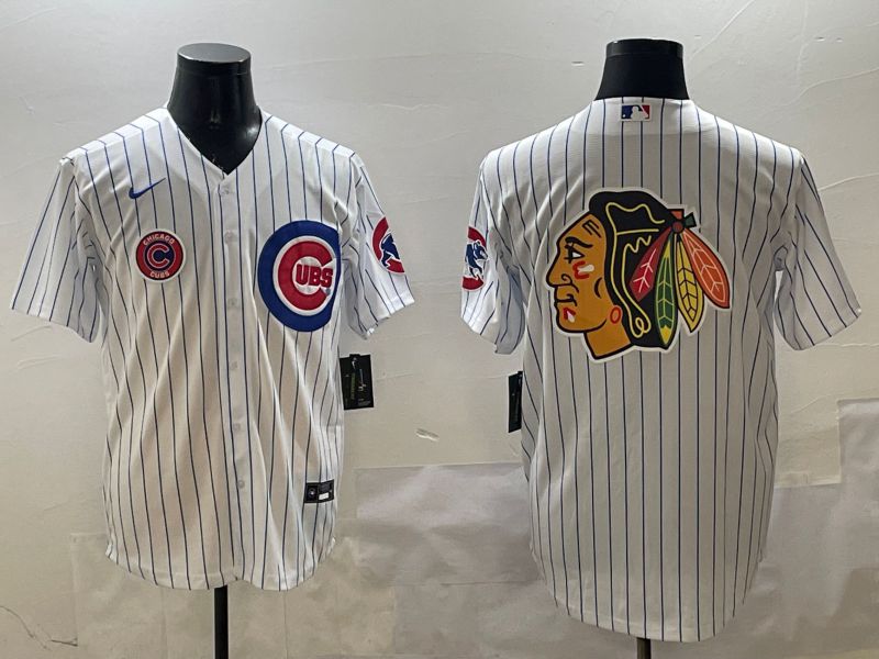 Men Chicago Cubs Blank White Stripe Game 2025 Nike MLB Jersey style 4063